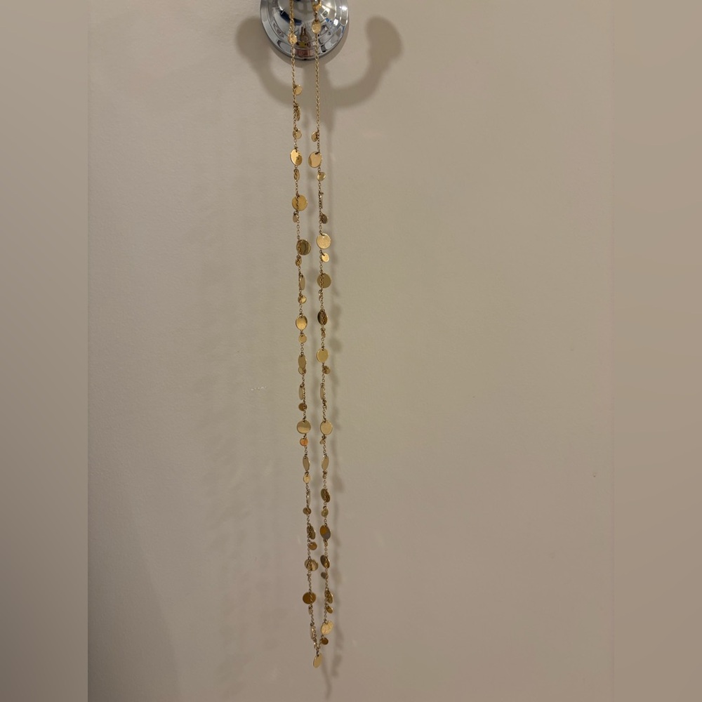 Lia Sophia Gold Coin Necklace Long Chain Layering Statement Jewelry - Picture 8 of 9